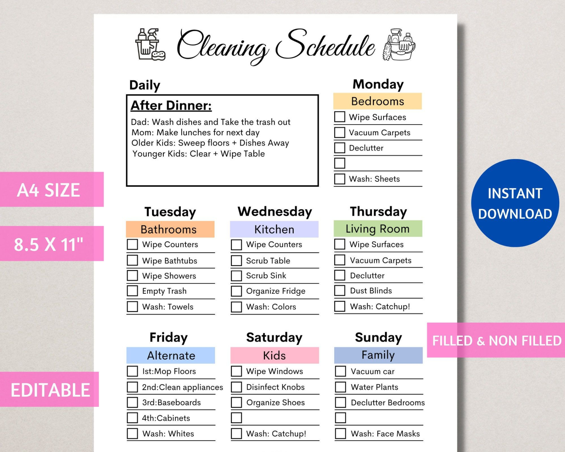 Free Printable Office Refrigerator Cleaning Schedule Template Doc Sample