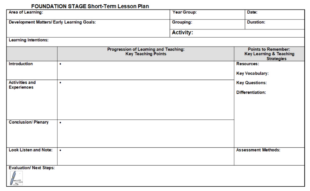 Free Printable Primary School Lesson Observation Template Pdf Example