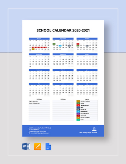 Free Printable Year Round School Schedule Template Excel Example