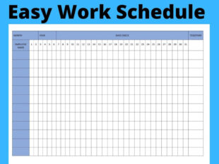 Free Sample Employee Monthly Work Schedule Template Word Example