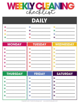 Free Sample Weekly Home Cleaning Schedule Template Word Example