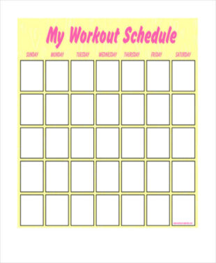 Free Sample Weekly Workout Schedule Template Doc Sample