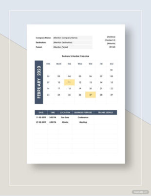 Sample Business Trip Schedule Template Doc Example