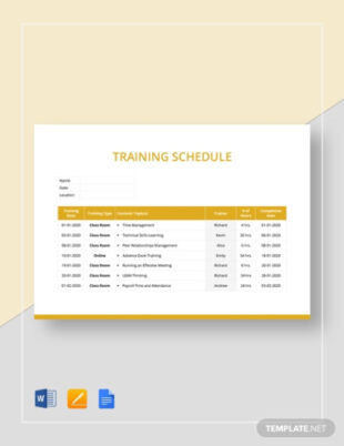 Sample Customer Service Training Schedule Template Doc