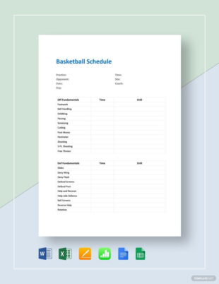 Sample High School Basketball Schedule Template Pdf Example