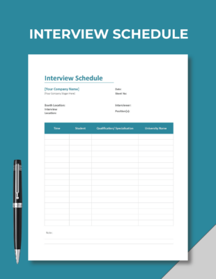 Sample Job Interview Schedule Template Excel Example