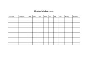 Sample Medical Office Cleaning Schedule Template Doc