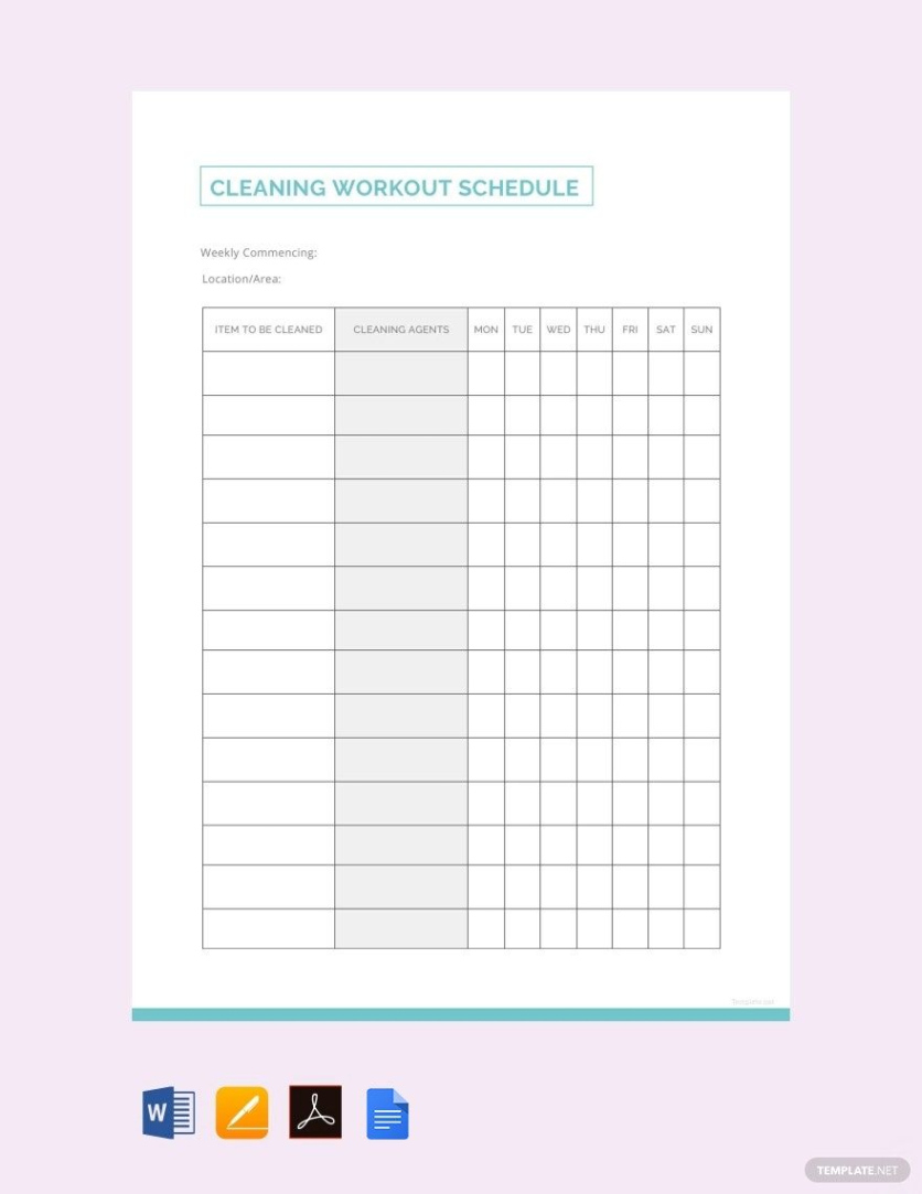 Sample Nursing Home Cleaning Schedule Template Doc Example