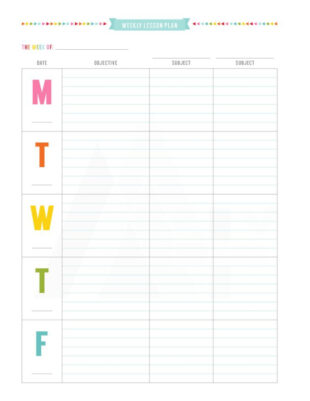 Sample Weekly Teaching Schedule Template Excel Example